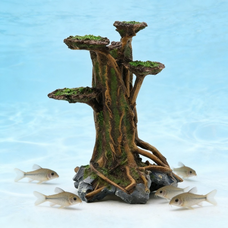Planted Aquarium Aquascape - Artificial Moss Tree Driftwood Aquarium Decoration