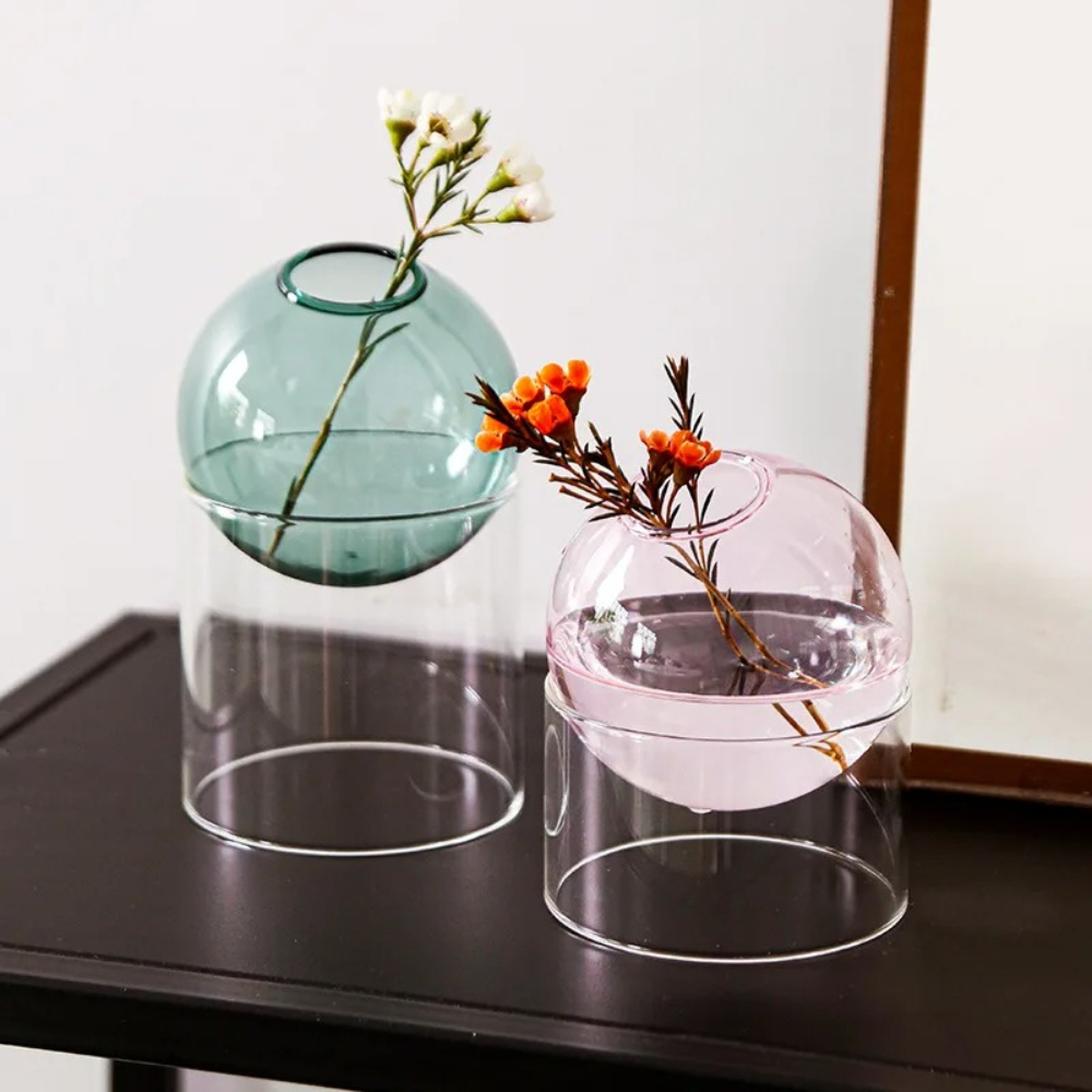 Nordic Colored Glass Vase Roun - Tissue Culture Plant 评论和价格