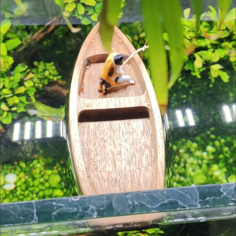 Handmade Wooden Boat Mini Floa - Aquarium Plant Growth 评论和价格
